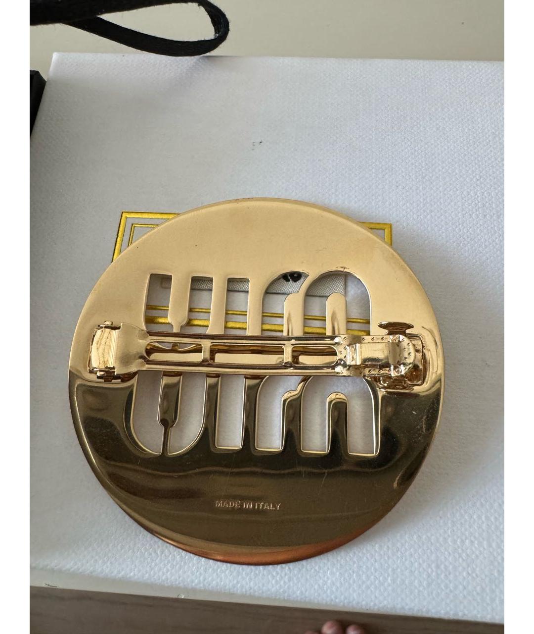 MIU MIU Золотая заколка, фото 3