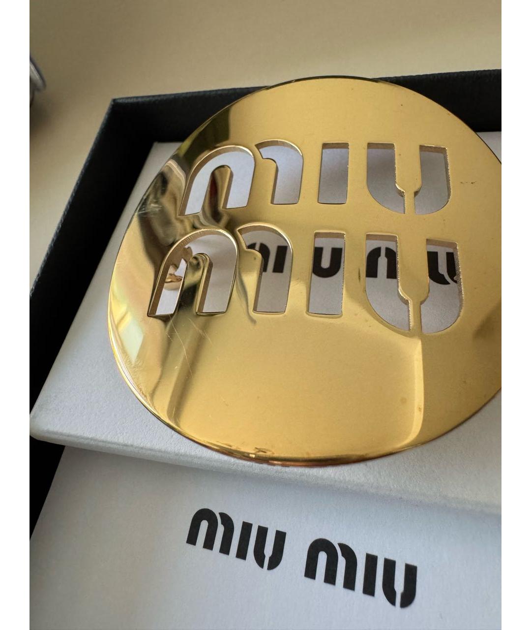 MIU MIU Золотая заколка, фото 5
