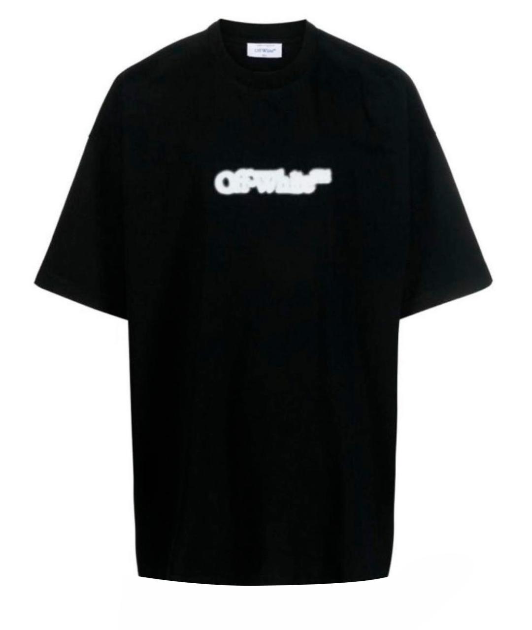 OFF-WHITE Черная хлопко-эластановая футболка, фото 1