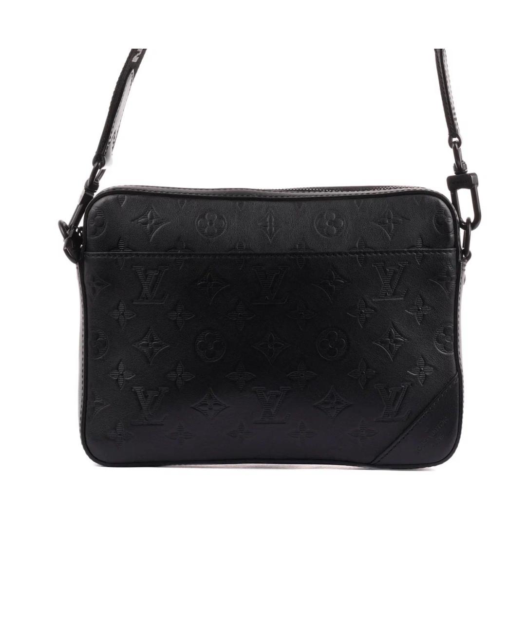 LOUIS VUITTON Черная кожаная сумка на плечо, фото 2