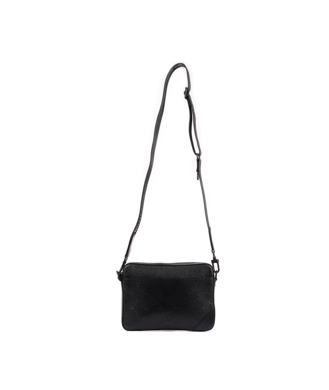 LOUIS VUITTON Черная кожаная сумка на плечо, фото 4