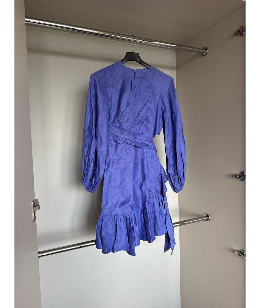 ZIMMERMANN Фиолетовое льняное коктейльное платье, фото 2