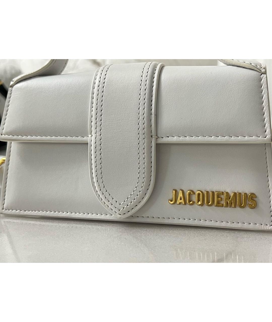 JACQUEMUS Белая кожаная сумка через плечо, фото 6