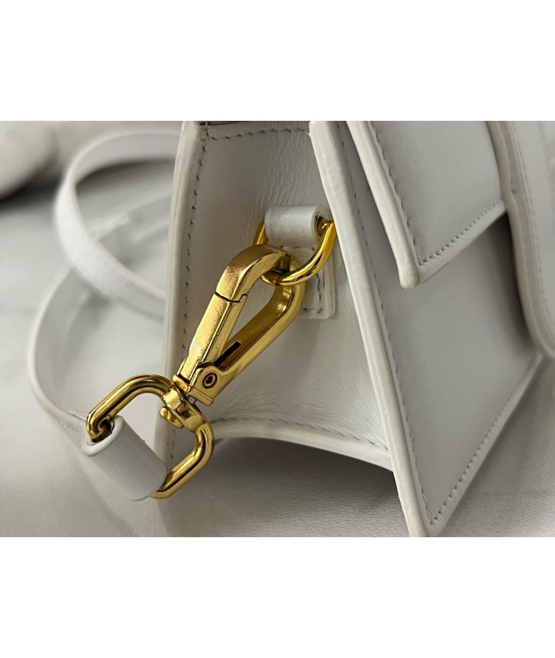 JACQUEMUS Белая кожаная сумка через плечо, фото 5