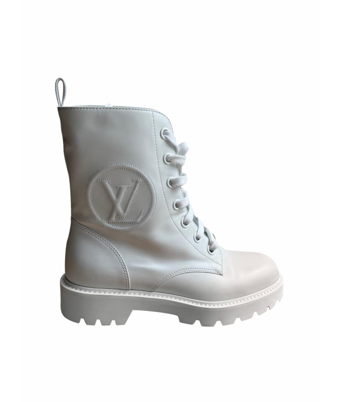 LOUIS VUITTON Белые кожаные сапоги, фото 1