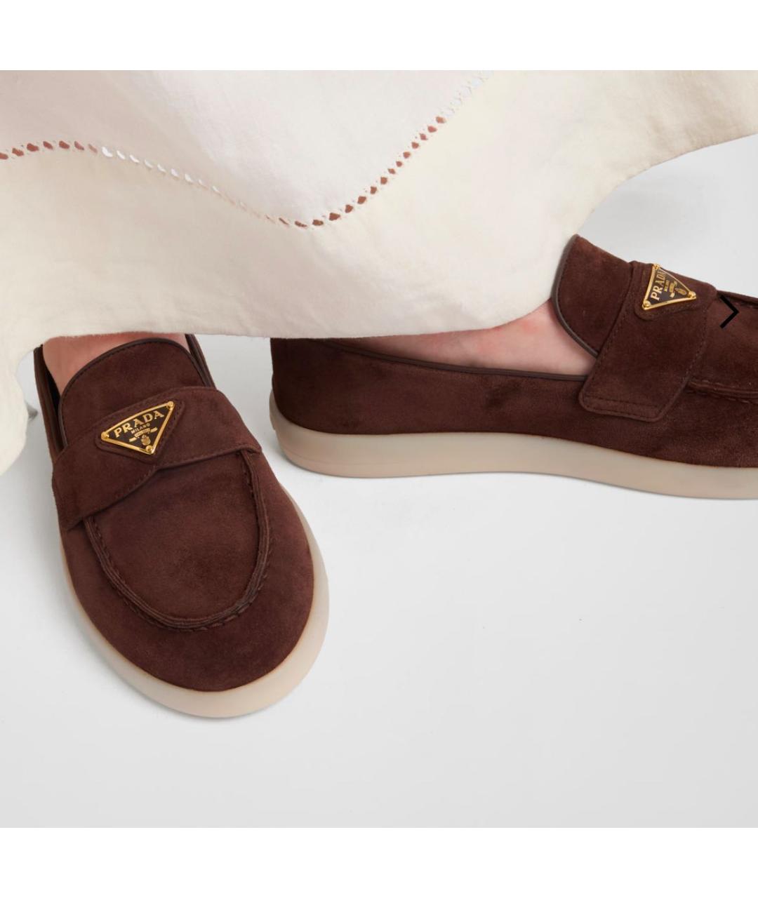 PRADA Коричневые замшевые лоферы, фото 2