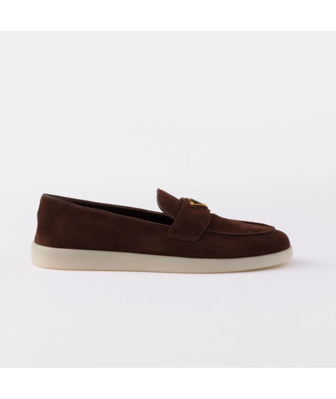 PRADA Коричневые замшевые лоферы, фото 5