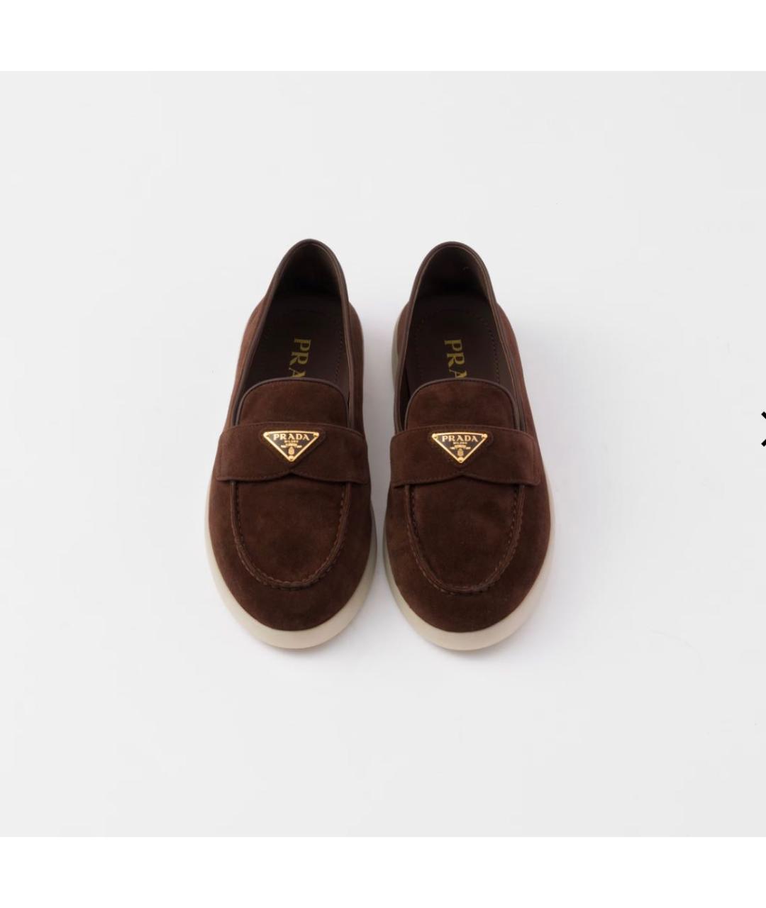 PRADA Коричневые замшевые лоферы, фото 3