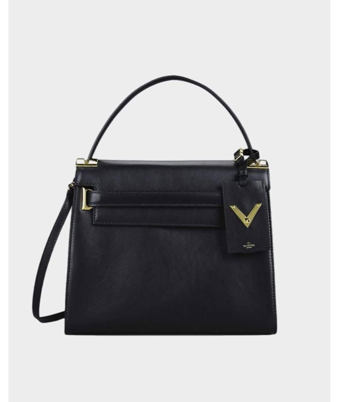 VALENTINO Черная кожаная сумка через плечо, фото 7