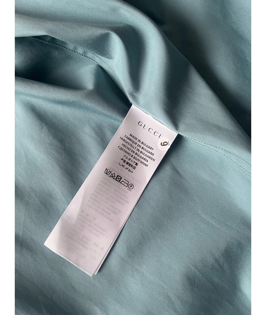 GUCCI Голубая хлопковая классическая рубашка, фото 4