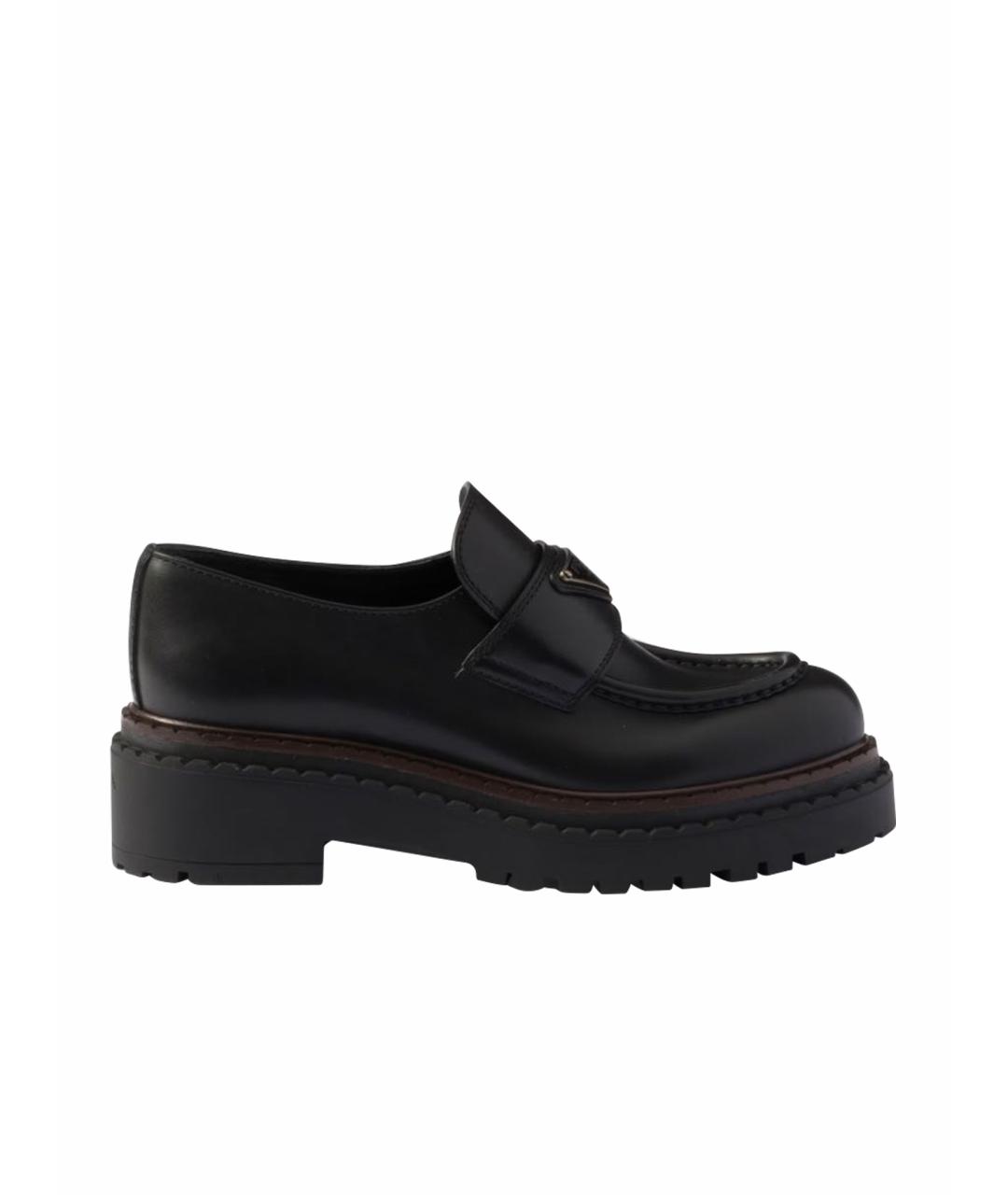 PRADA Черные кожаные лоферы, фото 1