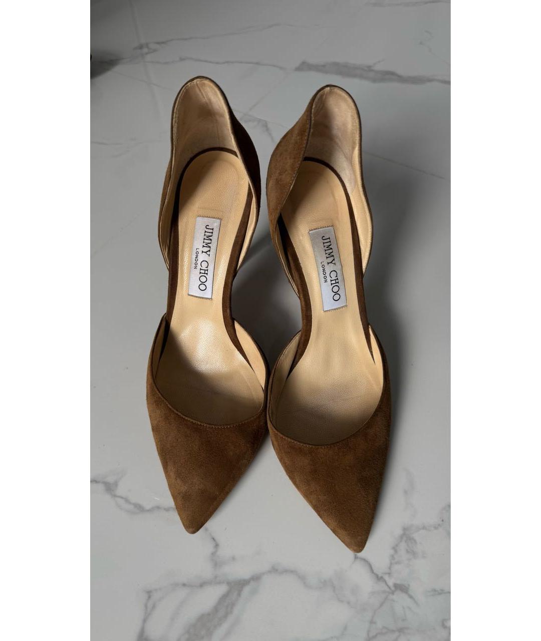 JIMMY CHOO Коричневые замшевые туфли, фото 7
