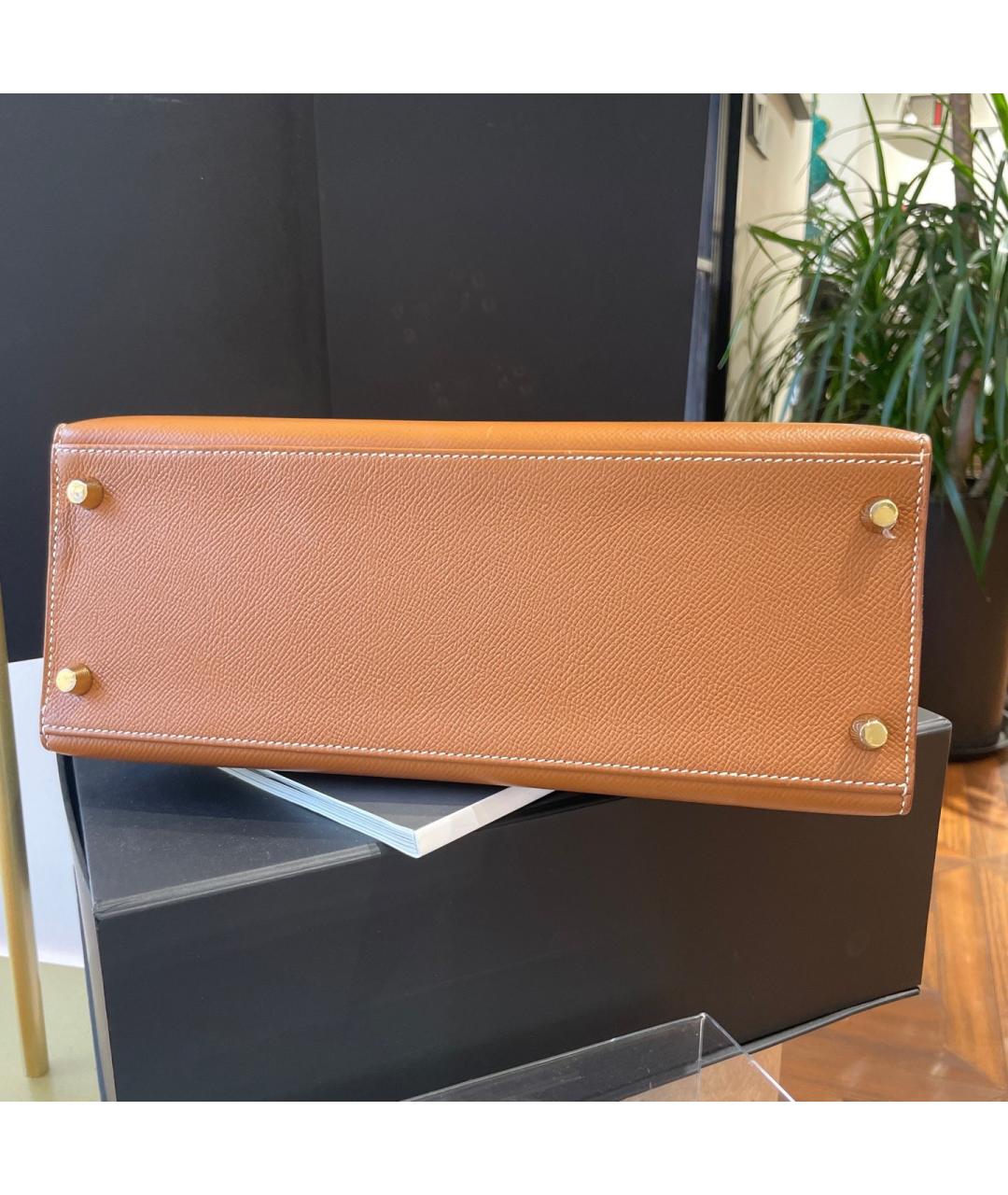 HERMES Коричневая кожаная сумка через плечо, фото 4