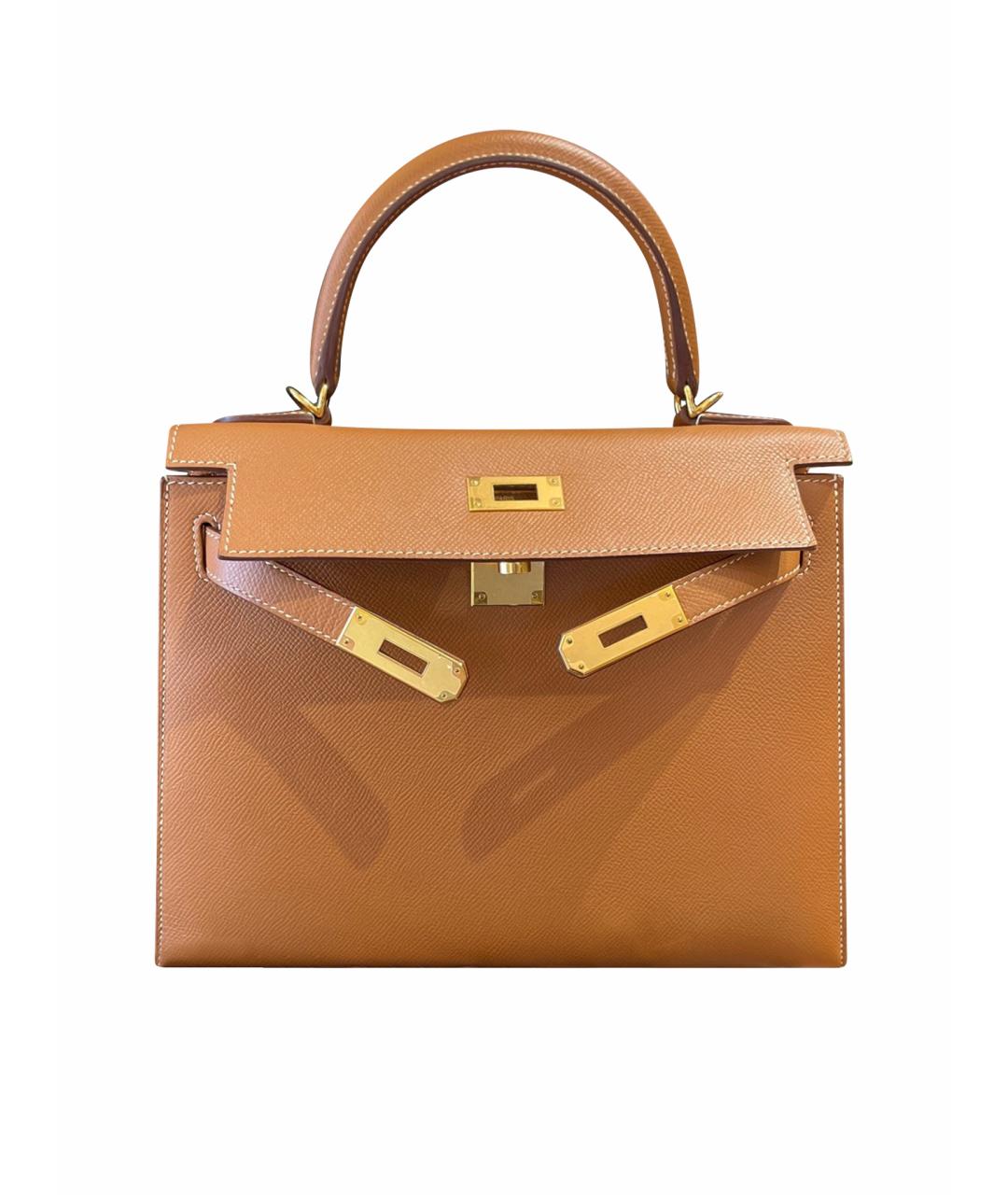 HERMES Коричневая кожаная сумка через плечо, фото 1