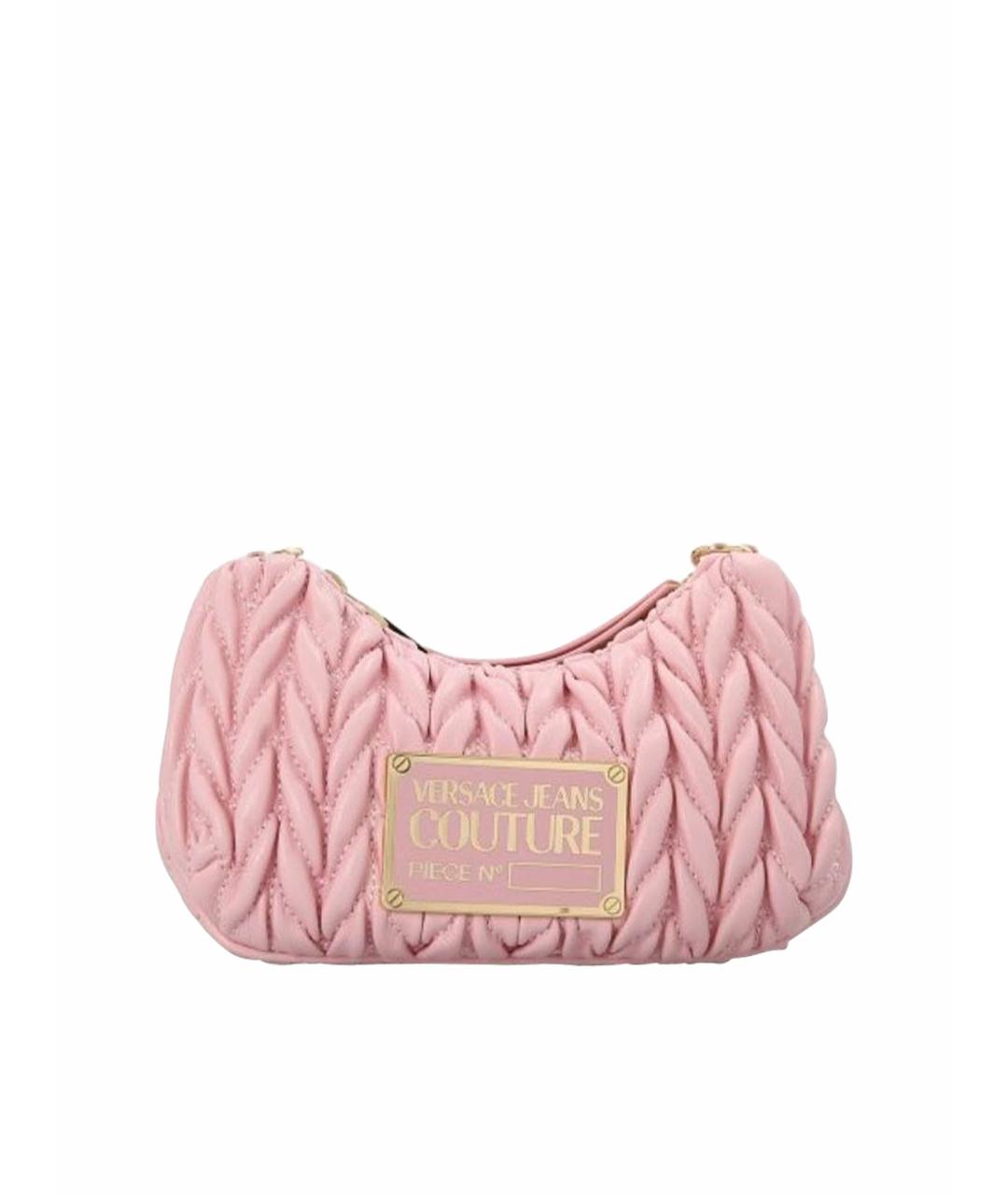 VERSACE JEANS COUTURE Розовая кожаная сумка через плечо, фото 1