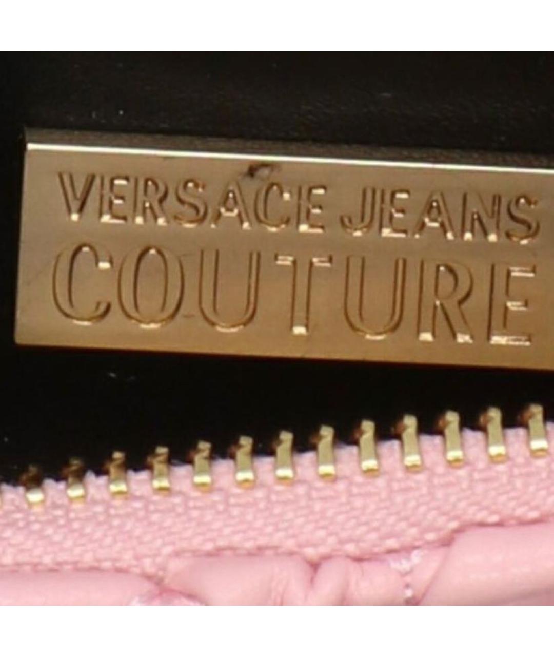 VERSACE JEANS COUTURE Розовая кожаная сумка через плечо, фото 6