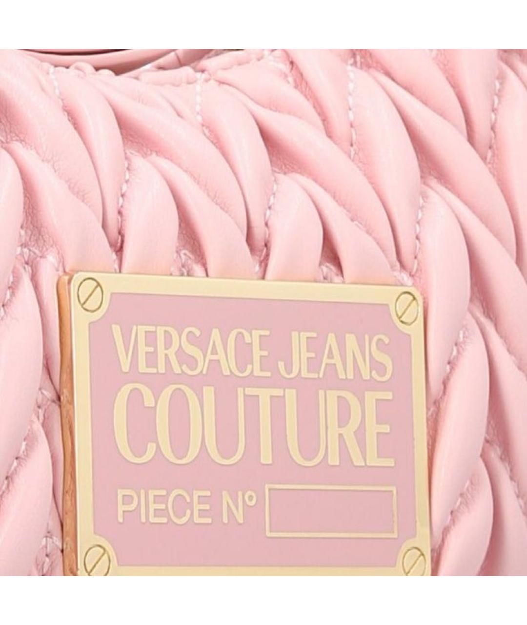VERSACE JEANS COUTURE Розовая кожаная сумка через плечо, фото 4