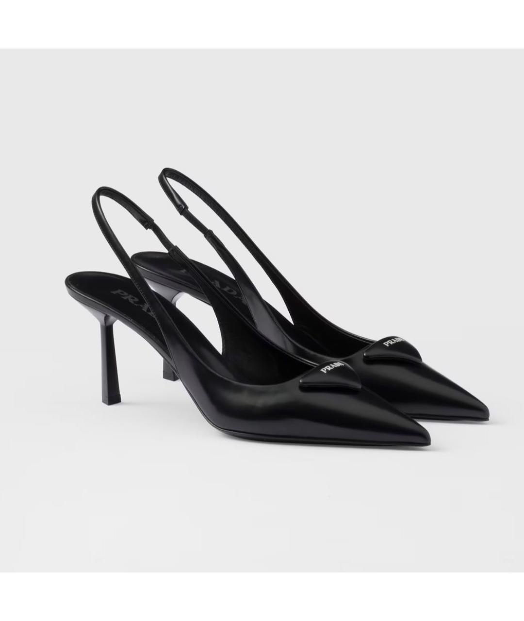 PRADA Черные кожаные туфли, фото 4