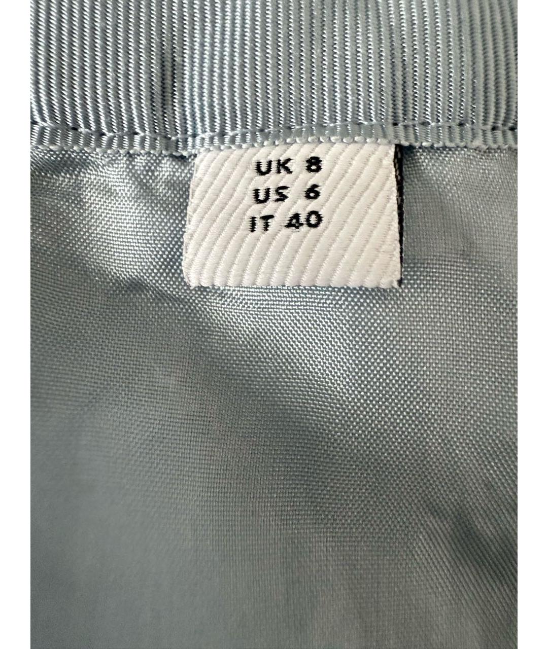 BURBERRY Голубая хлопковая юбка миди, фото 6