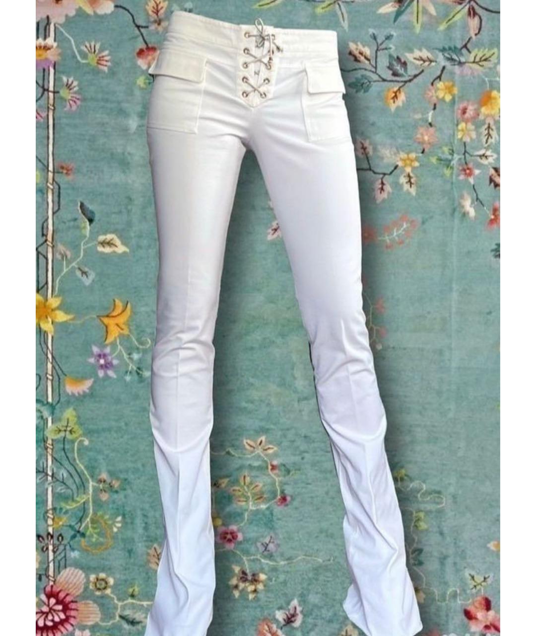 EMILIO PUCCI Белые хлопко-эластановые брюки узкие, фото 2