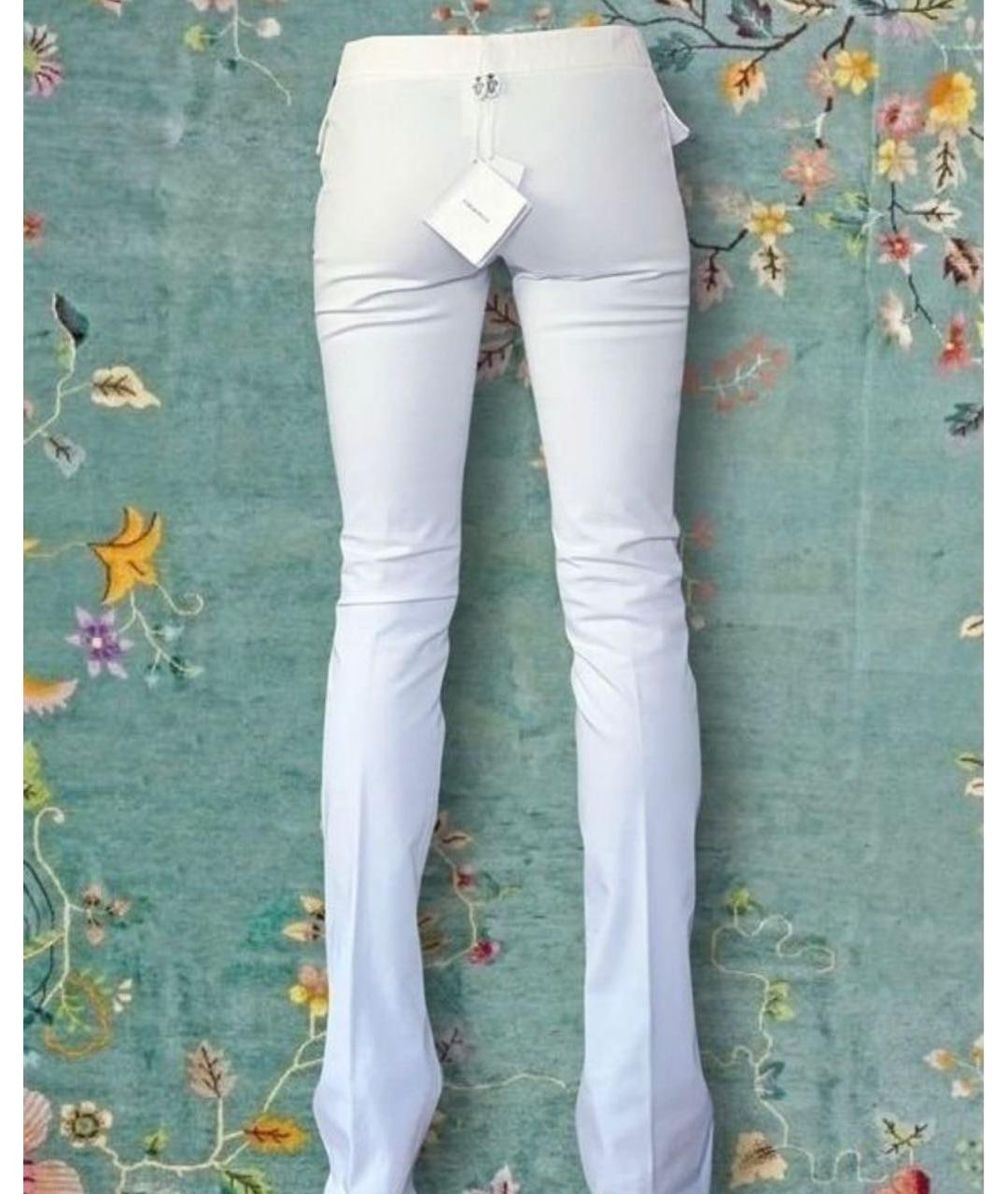 EMILIO PUCCI Белые хлопко-эластановые брюки узкие, фото 4