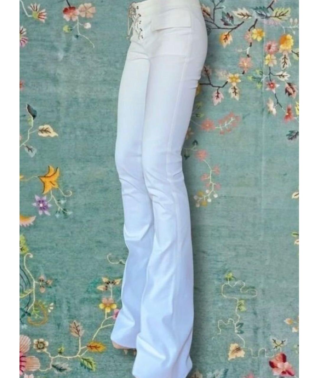 EMILIO PUCCI Белые хлопко-эластановые брюки узкие, фото 3