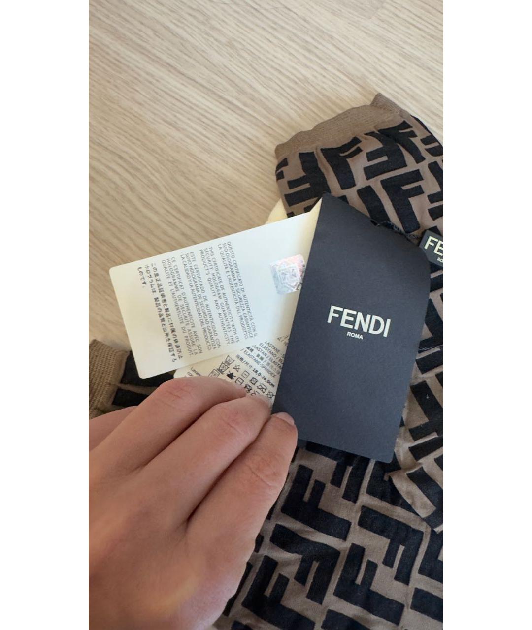 FENDI Коричневые носки, чулки и колготы, фото 5
