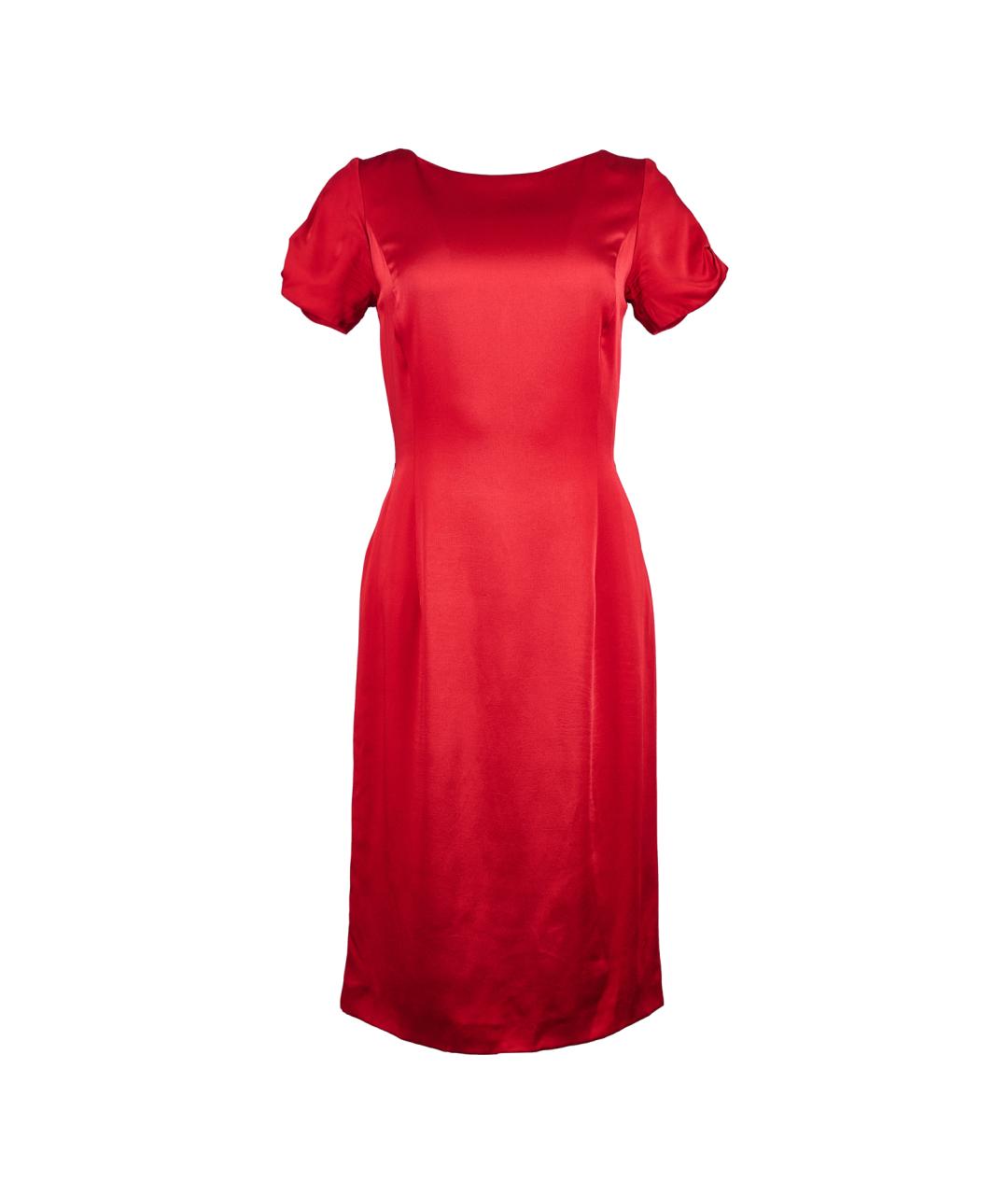 CHRISTIAN DIOR Красное ацетатное платье, фото 1