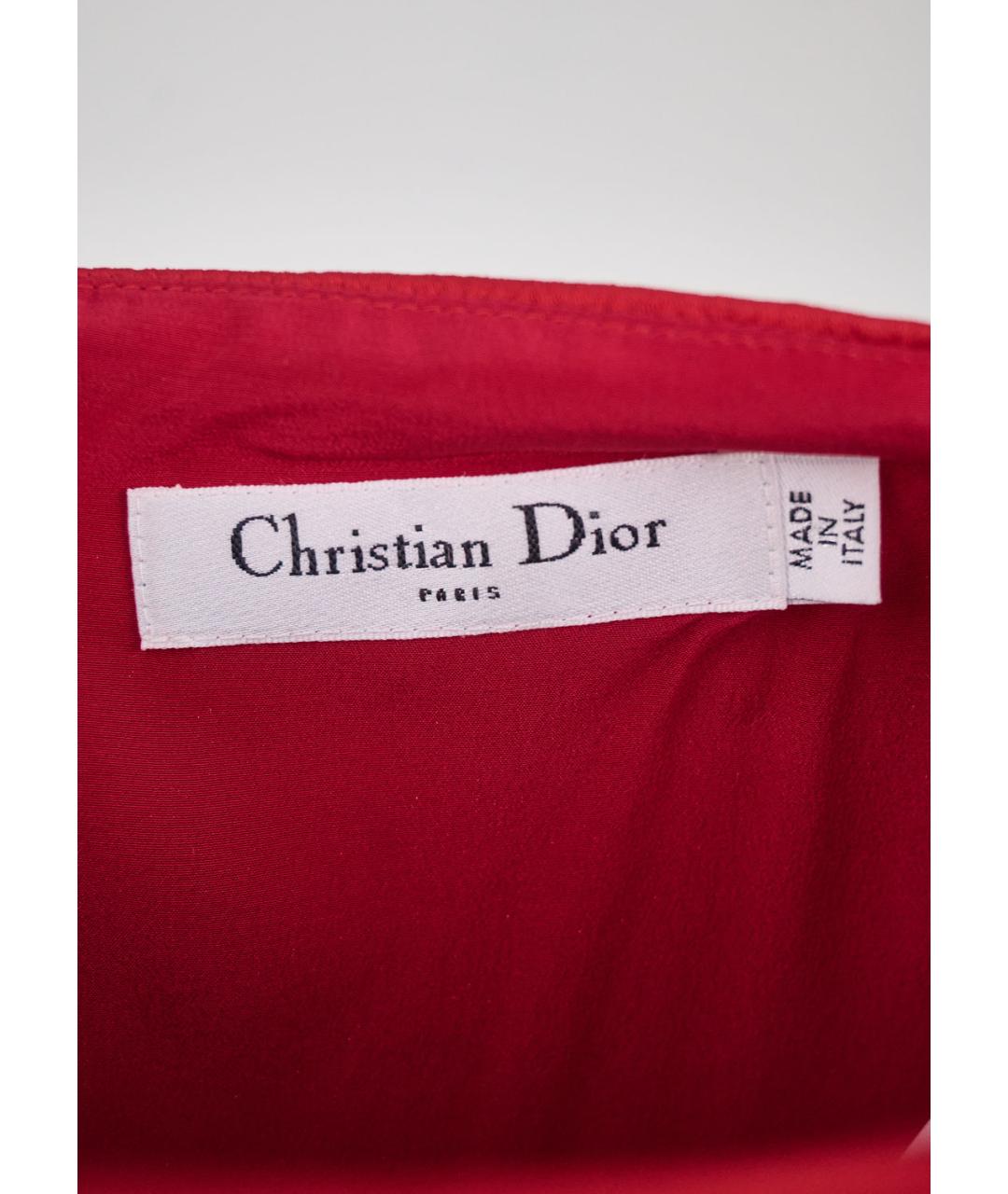 CHRISTIAN DIOR Красное ацетатное платье, фото 3