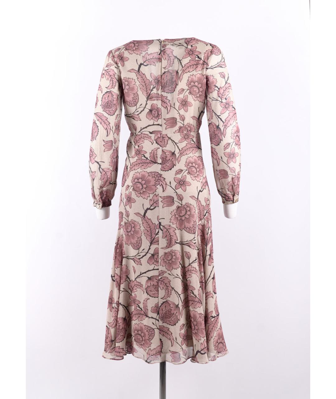 BURBERRY Бежевое шелковое повседневное платье, фото 2