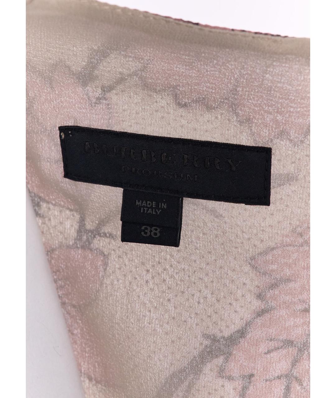 BURBERRY Бежевое шелковое повседневное платье, фото 3