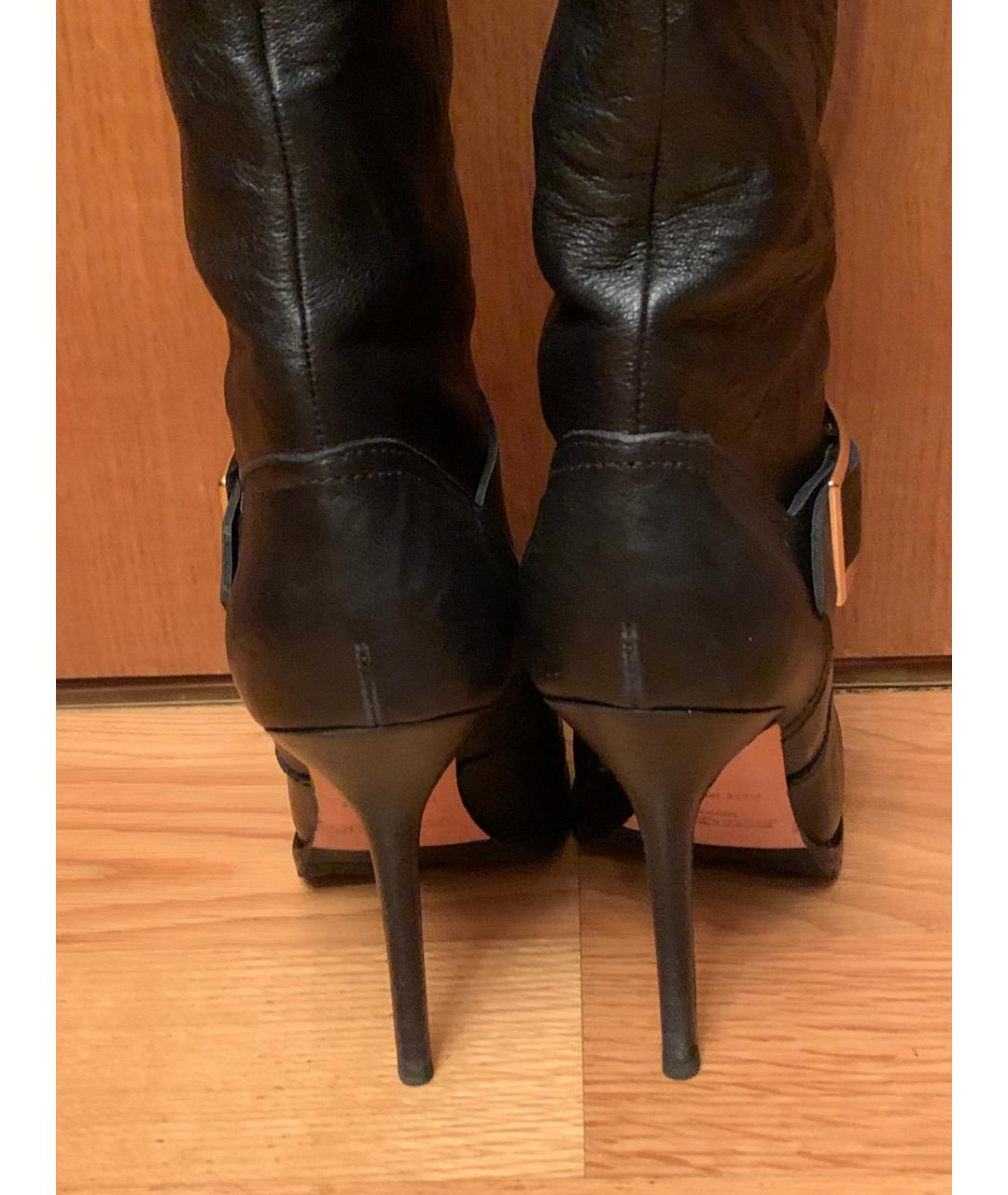 JIMMY CHOO Черные кожаные сапоги, фото 4