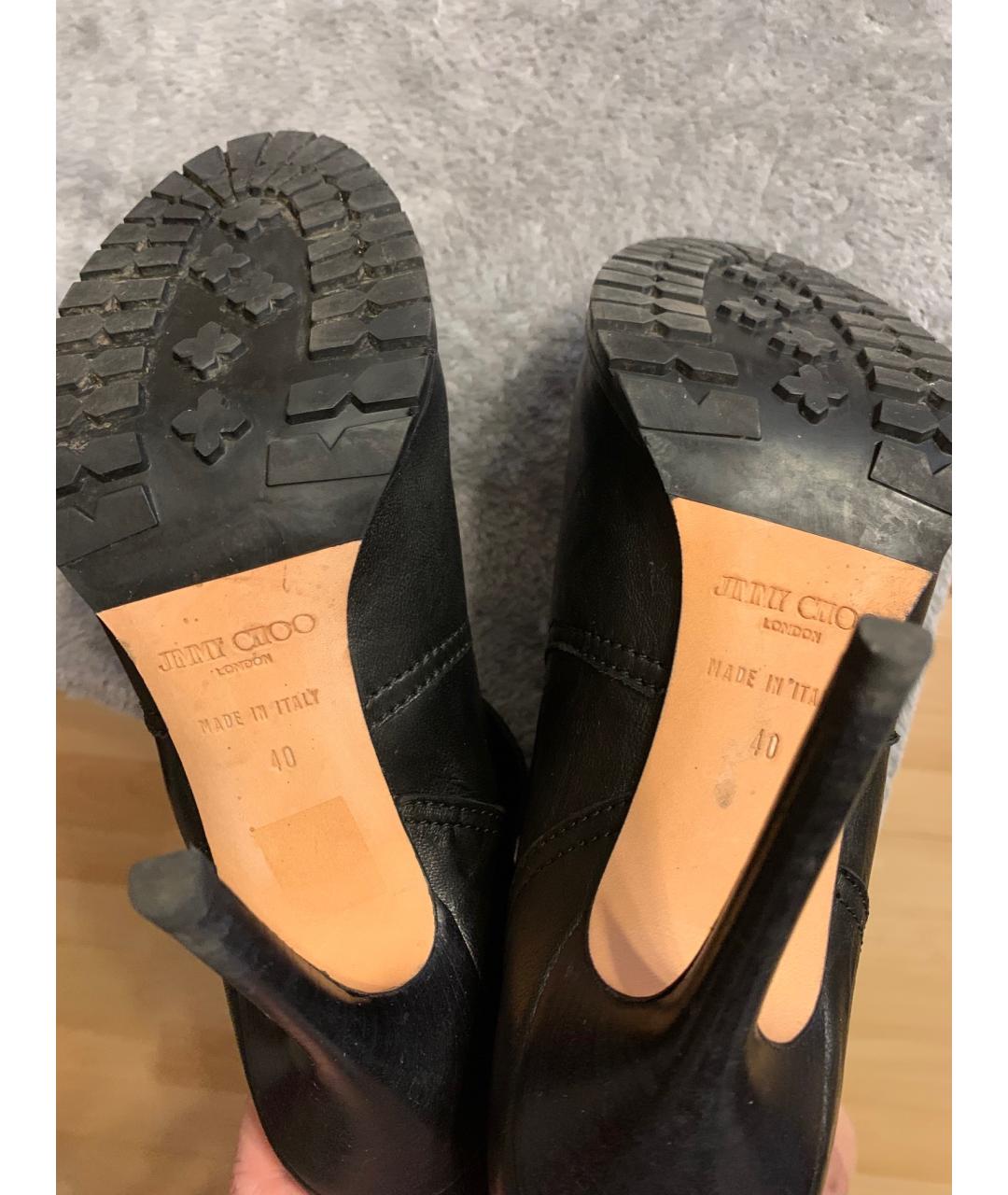 JIMMY CHOO Черные кожаные сапоги, фото 5