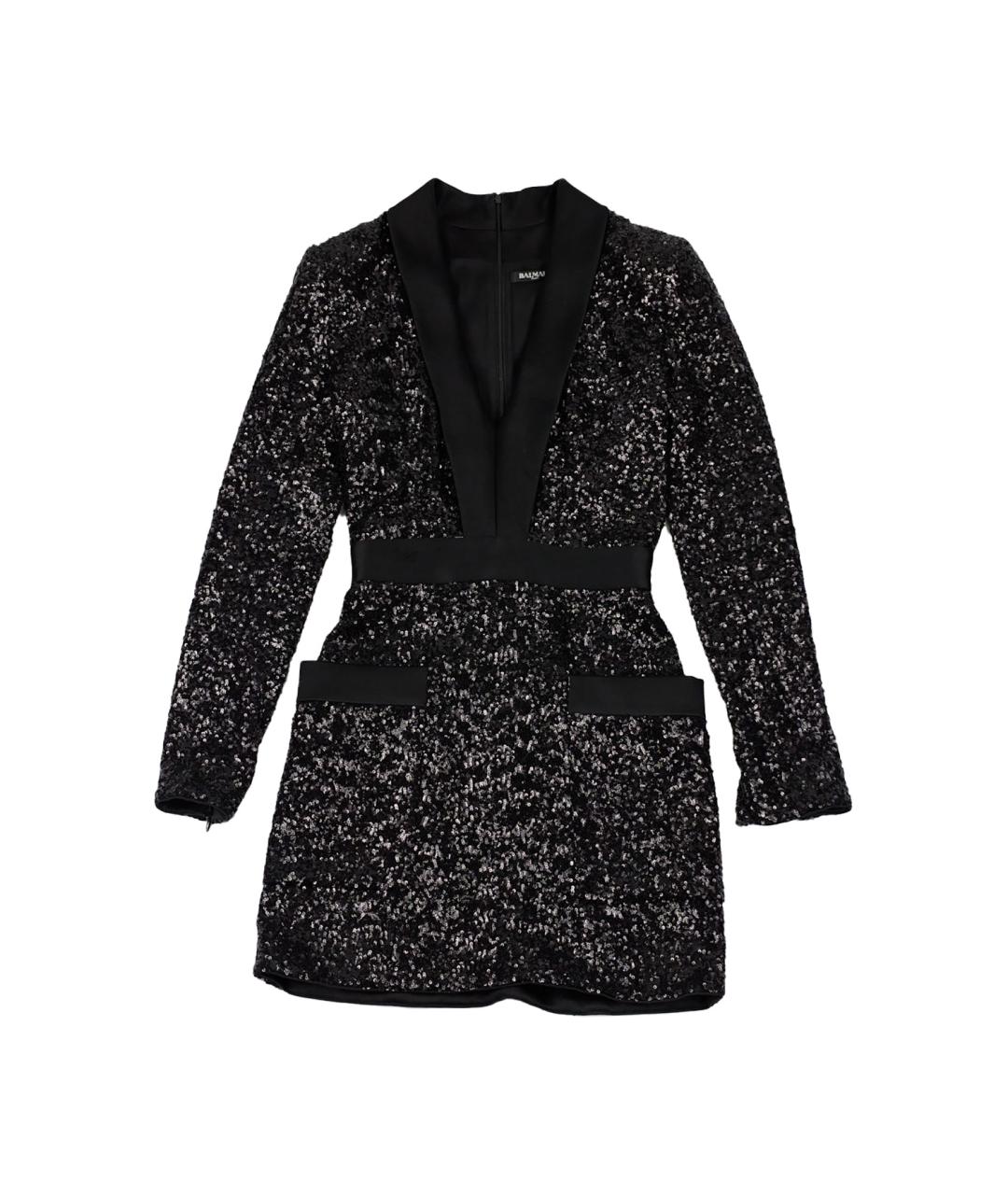 BALMAIN Черное полиамидовое платье, фото 1