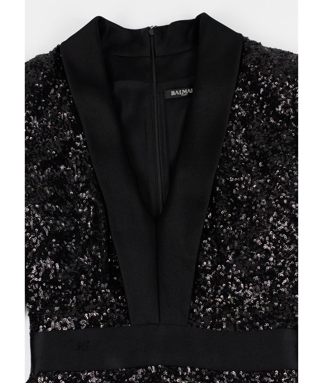 BALMAIN Черное полиамидовое платье, фото 4