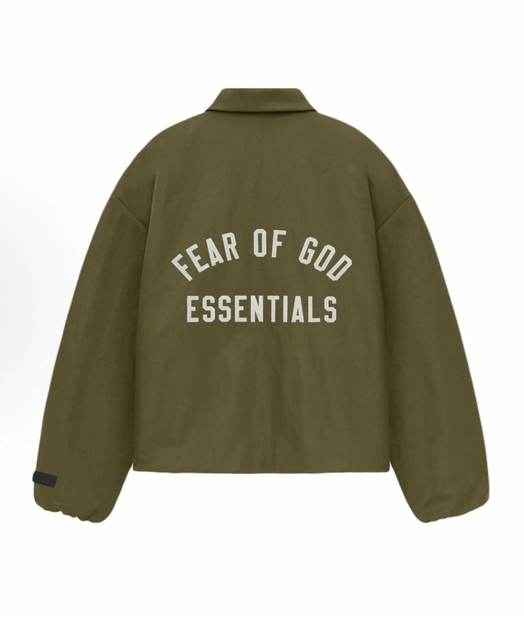 FEAR OF GOD ESSENTIALS Хаки полиэстеровая куртка, фото 2