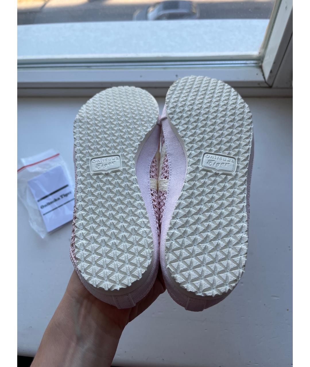 ONITSUKA TIGER Розовые текстильные низкие кроссовки / кеды, фото 4