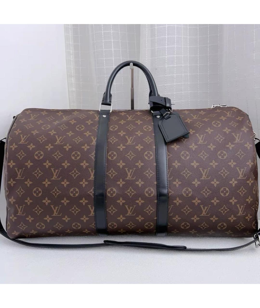 LOUIS VUITTON Коричневая кожаная дорожная/спортивная сумка, фото 9