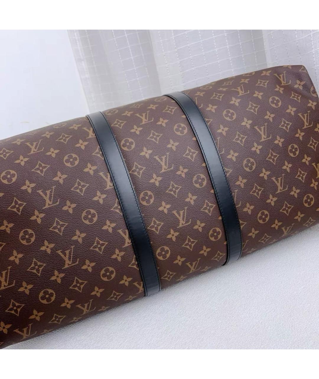 LOUIS VUITTON Коричневая кожаная дорожная/спортивная сумка, фото 5