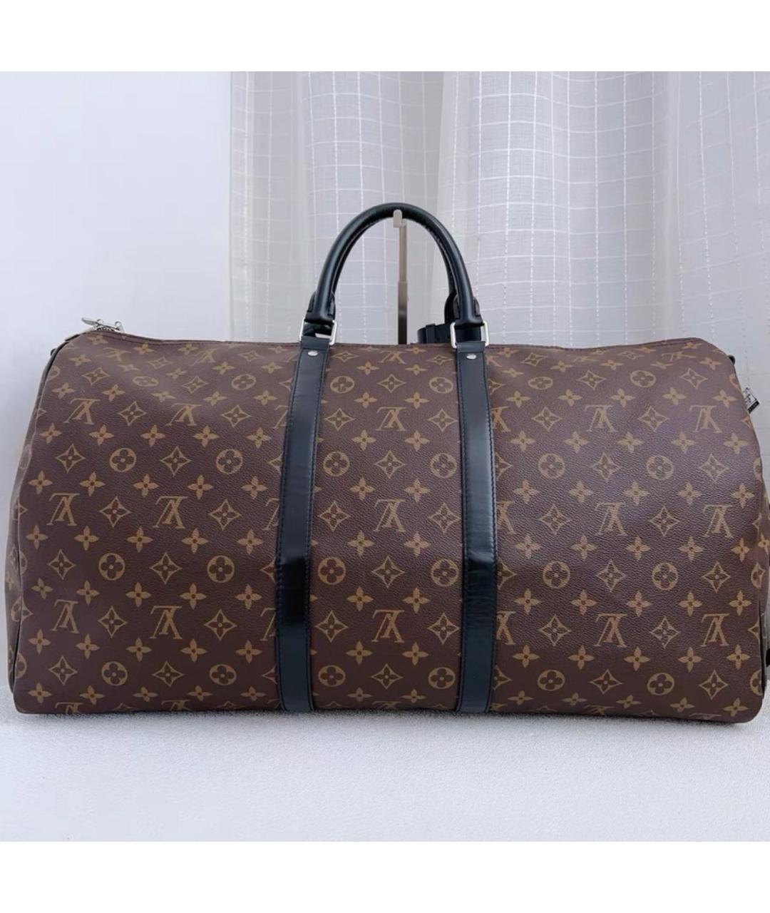 LOUIS VUITTON Коричневая кожаная дорожная/спортивная сумка, фото 2