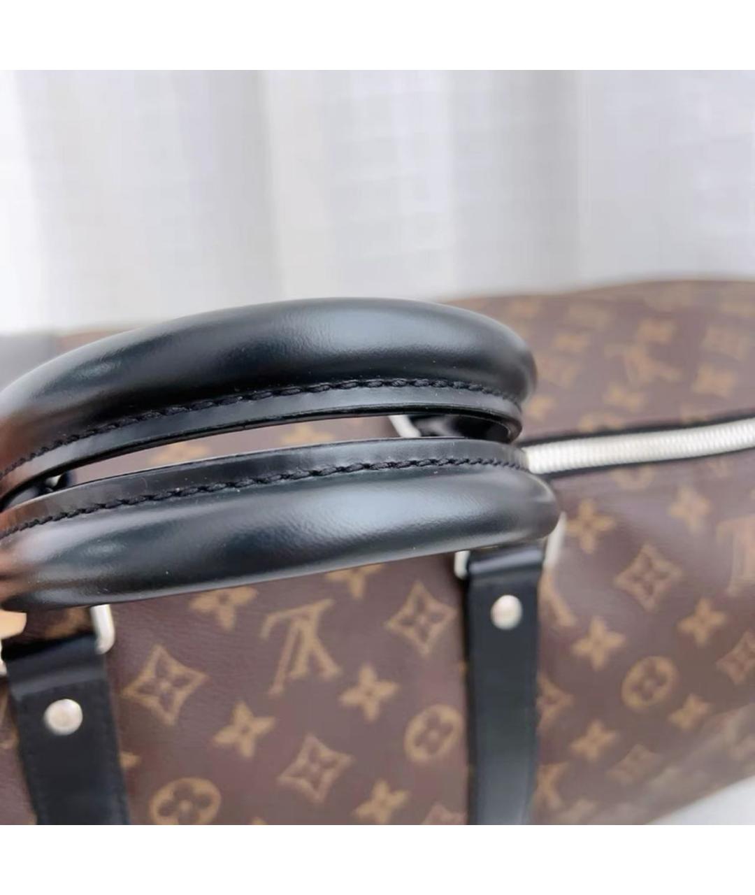 LOUIS VUITTON Коричневая кожаная дорожная/спортивная сумка, фото 6