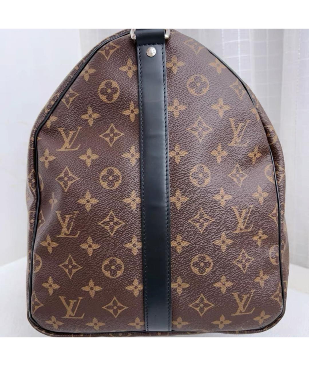 LOUIS VUITTON Коричневая кожаная дорожная/спортивная сумка, фото 4
