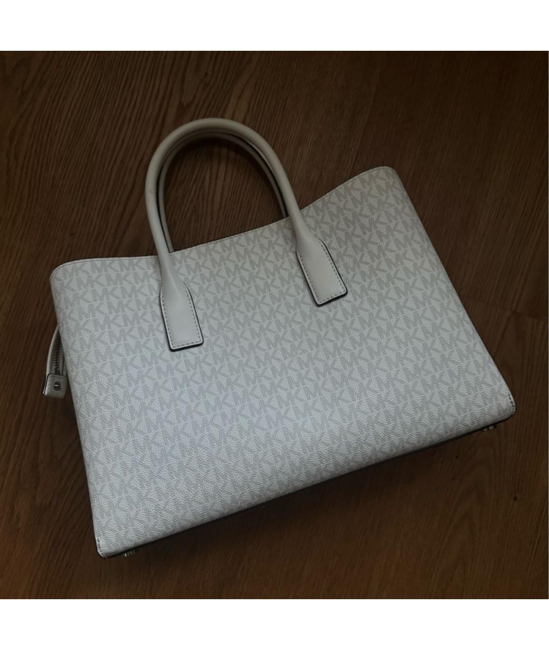 MICHAEL KORS Белая сумка тоут из искусственной кожи, фото 2