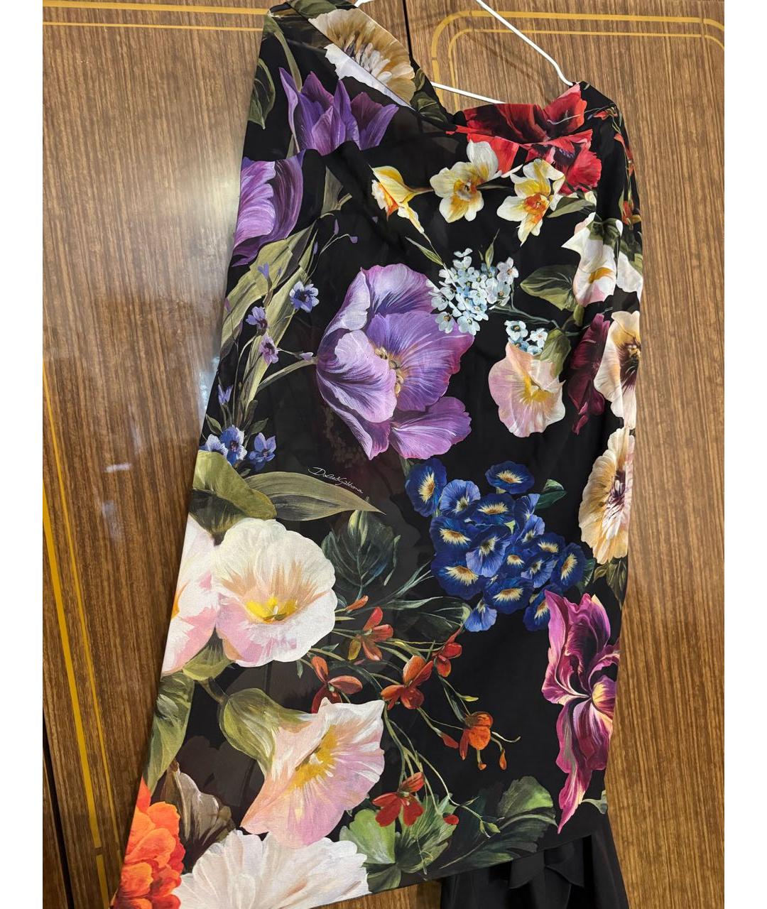 DOLCE&GABBANA Мульти шелковая юбка миди, фото 6