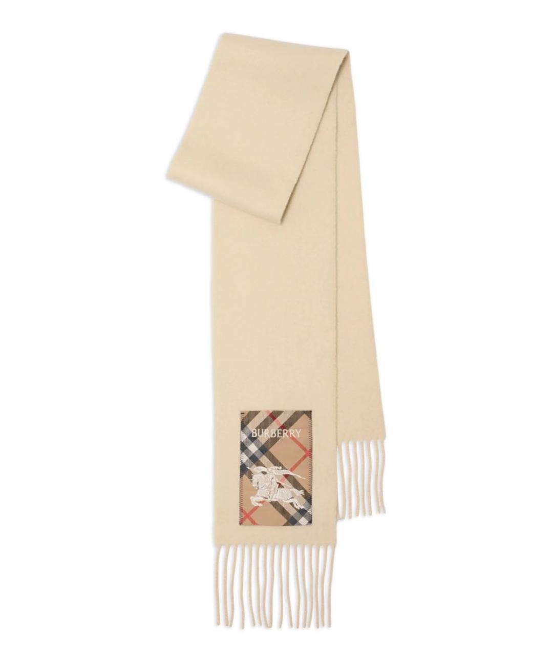 BURBERRY Бежевый шерстяной шарф, фото 1