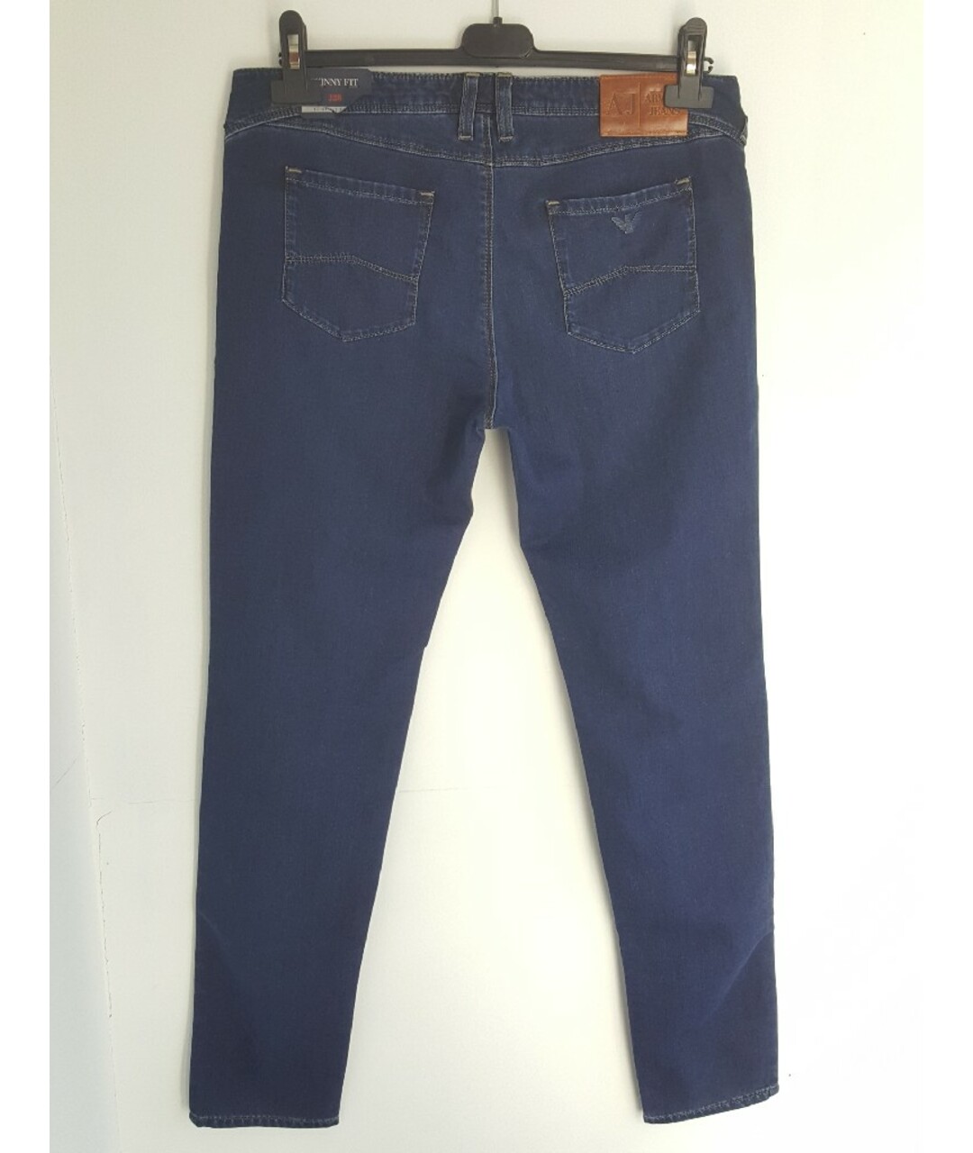ARMANI JEANS Темно-синие хлопко-полиэстеровые джинсы слим, фото 2
