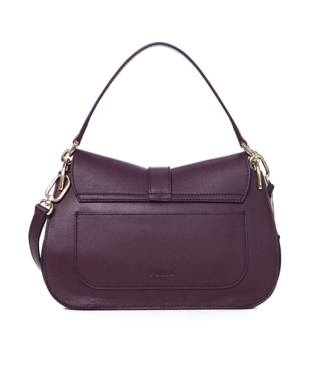 FURLA Фиолетовая кожаная сумка с короткими ручками, фото 3
