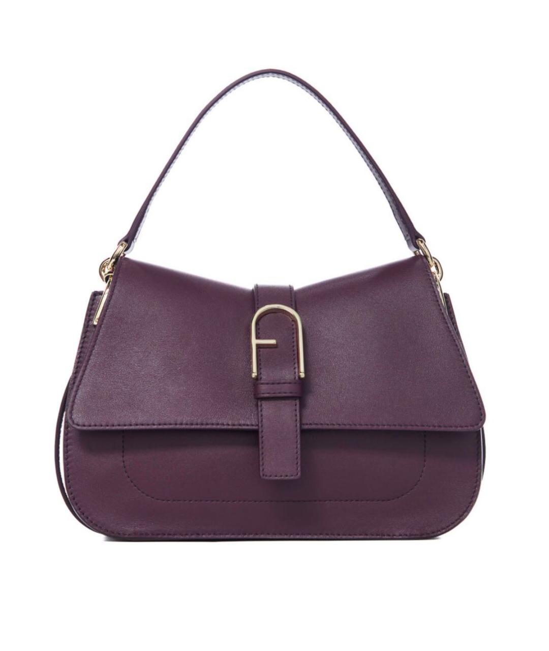 FURLA Фиолетовая кожаная сумка с короткими ручками, фото 1