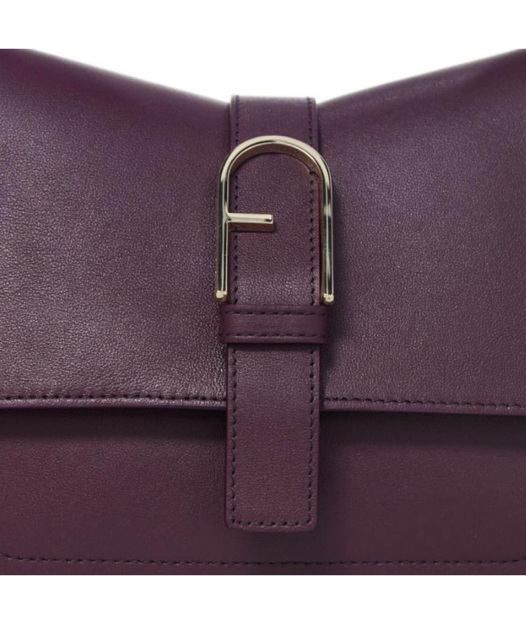 FURLA Фиолетовая кожаная сумка с короткими ручками, фото 4