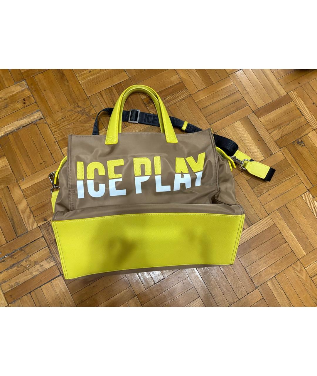 ICEBERG Бежевая тканевая сумка тоут, фото 2